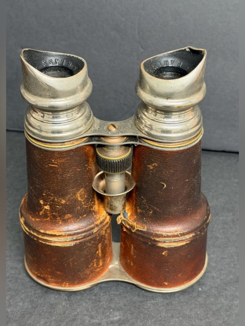 Antique Binoculars Sportiere Paris Day Night Glass Leather Wrapped (Military?)